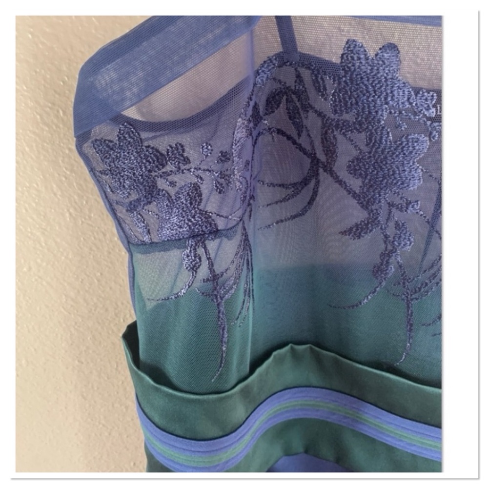 La Perla Kabuki Babydoll Chemise Silk Blend Blue Green Small - Picture 6 of 11